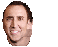 Nicolas Cage Smile Sticker - Nicolas Cage Smile Head On The Move Stickers