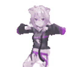 dance anime purple cat