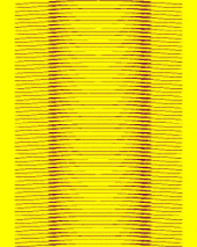 a yellow background with red lines on it that looks like an optical illusion .