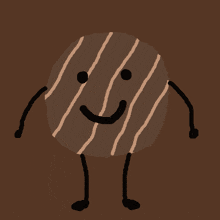 a drawing of a cookie with arms and legs