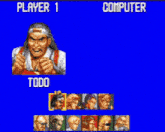 a video game screen shows player 1 and computer
