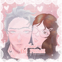 a drawing of a man and a woman with the words hank de prime written below them