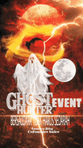 a poster with a ghost and the words ghost event hunter