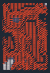 a black background with a pattern of red and white numbers