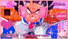 a picture of a cartoon character with the words " cutie ! dangerous " on it