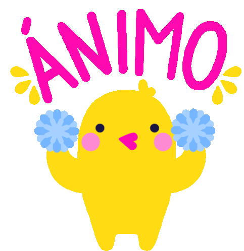 Chick Cheering With Pompons Sticker - Amorcito And Bebé Pig Animo Stickers