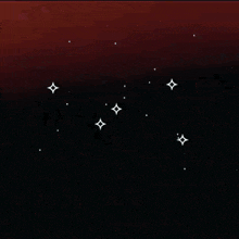 a black background with white stars and the words da den luc em pha nha