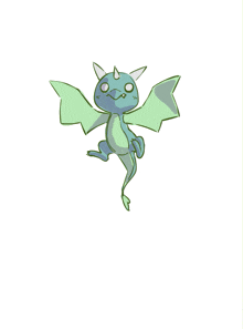 a cartoon drawing of a dragon with stars around it