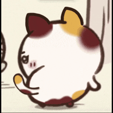 a cartoon drawing of a cat with brown and yellow spots on its fur