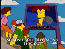 a cartoon shows a sign that says tyrano-vision