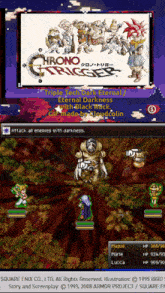a game called chrono trigger is being played on a computer