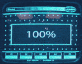 a computer screen displays a 100 % complete score