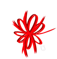 Red Ribbon Sticker - Red Ribbon Flower Stickers