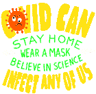 Covid Can Infect Any Of Us Stay Home Sticker - Covid Can Infect Any Of Us Stay Home Wear A Mask Stickers