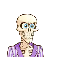 a skeleton holding a teddy bear and a toothbrush
