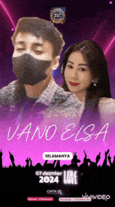 a poster for vano elsa featuring a man wearing a mask
