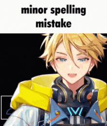 a picture of a boy with headphones and the words minor spelling mistake .