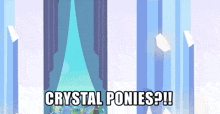 a cartoon scene with the words crystal ponies written on the bottom