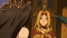 two anime characters are standing next to each other