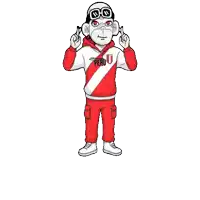 a cartoon of a monkey wearing a peru sweatshirt
