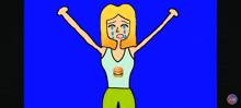 a cartoon girl with a hamburger on her shirt is crying