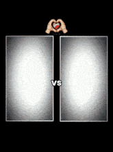 a black background with two circles and the words vs on it