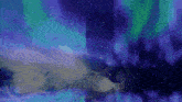a painting of the aurora borealis with purple and blue colors