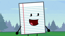a cartoon drawing of a piece of paper with arms and legs
