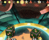 a video game is being played with numbers 00 and 06 visible
