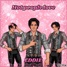 a picture of a man with the name eddie on the bottom