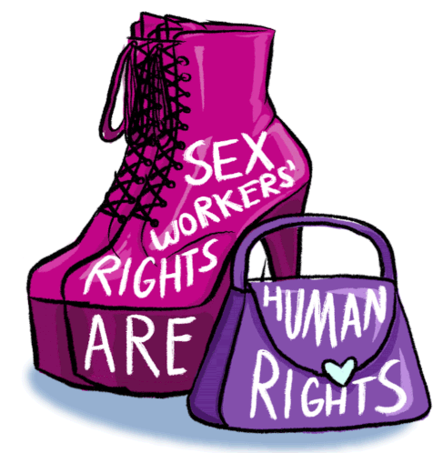 Feminist Human Rights Sticker - Feminist Human Rights Sex Workers Rights Are Human Rights Stickers