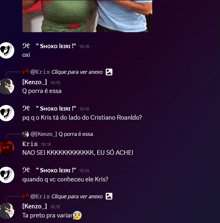 a screenshot of a text conversation between kris and shoko