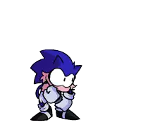 a cartoon of sonic the hedgehog holding a microphone while laying down .