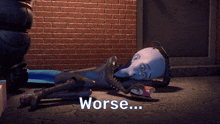 a cartoon character laying on the ground with the words " they are absolutely delicious " below him