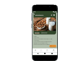 a phone with a recipe for leche de almendras on the screen