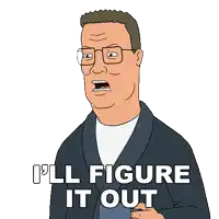 a cartoon of a man with glasses and the words " i 'll figure it out "