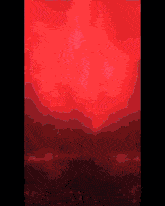 a painting of a red sky with a dark background