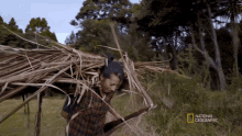 Carrying Coconut Leaves Monique Fiso GIF - Carrying Coconut Leaves Monique Fiso Gordon Ramsay Hunts For Native Foods Of New Zealand GIFs