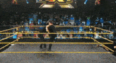 a wrestling ring with a huge x on the top