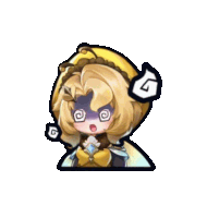 a sticker of a girl with a swirling head