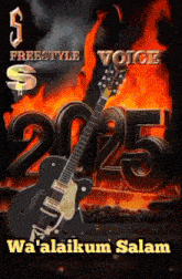 a freestyle voice poster with a guitar in front of the number 2025