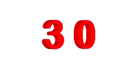 a white background with the number 30 in red letters