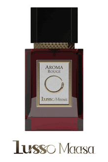 a bottle of aroma rouge by lusso maasa on a white background