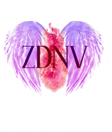 a heart with purple wings and the word zdnv