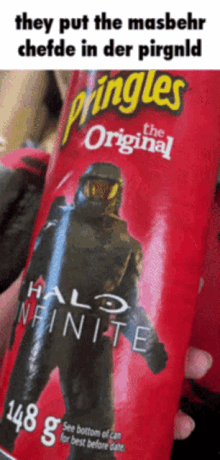 Master Chief They Put The Master Chief In The Pringles GIF