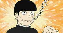 a cartoon of a man with a speech bubble coming out of his mouth that says " i 'm sorry "