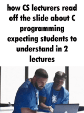 how cs lecturers read off the slide about c programming expecting students to understand in 2 lectures
