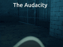 a close up of a face with the words the audacity written above it