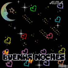 a black background with the words buenas noches in white letters