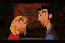 two cartoon characters are standing next to each other with the words bad install in red letters